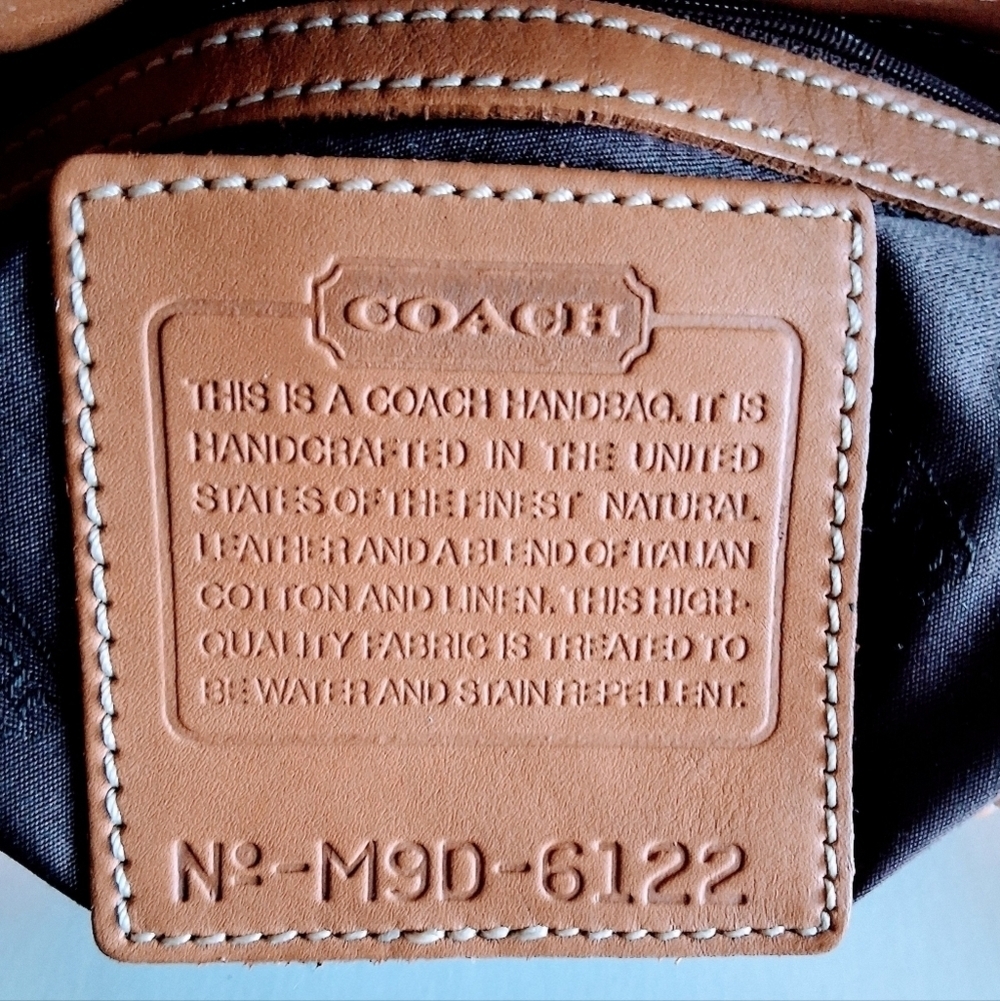 Coach 6122 Bleeker Tan Leather & Canvas Tote – Vintage, Made in USA EUC - Picture 8 of 9